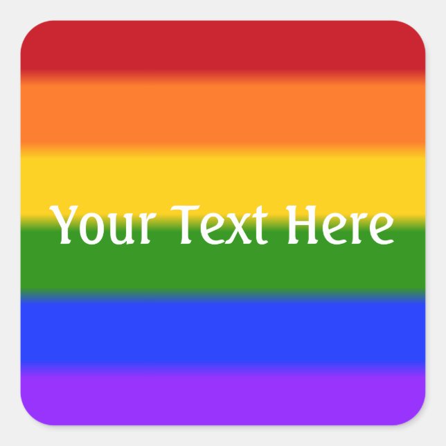 Flag für Gay Pride Quadratischer Aufkleber (Vorderseite)