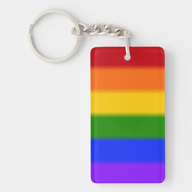 Flag für Gay Pride Schlüsselanhänger (Vorderseite)