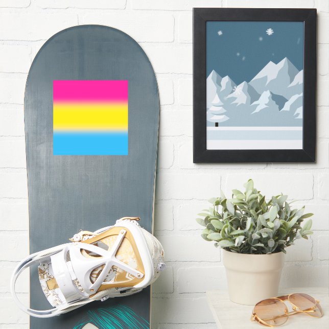 Flag für glänzende Pansexual-Stolz - farbenfrohe P Aufkleber (Snowboard)