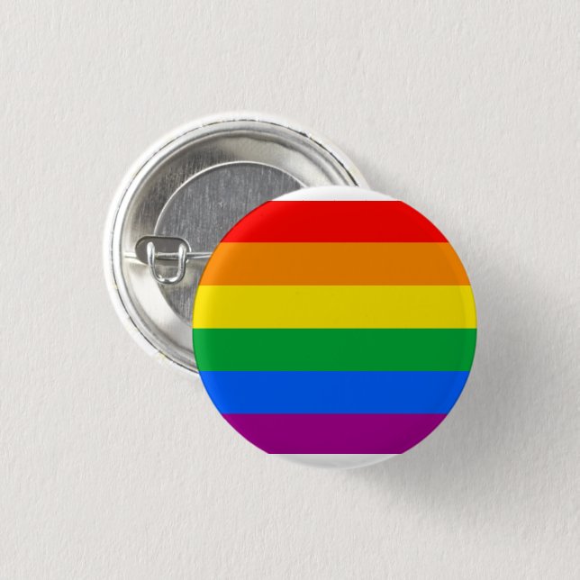 Flag für herkömmliche Gay Pride Button (Vorne & Hinten)