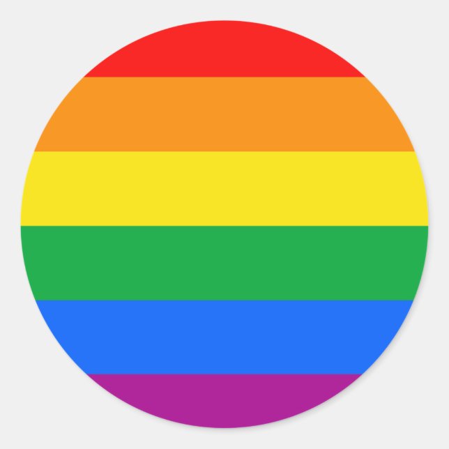 Flag für herkömmliche Gay Pride Runder Aufkleber (Vorderseite)