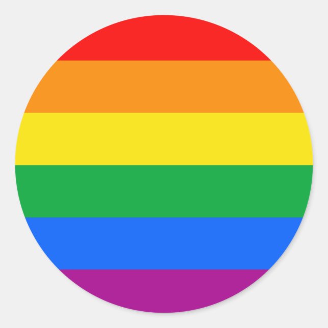 Flag für herkömmliche Gay Pride Runder Aufkleber (Vorderseite)