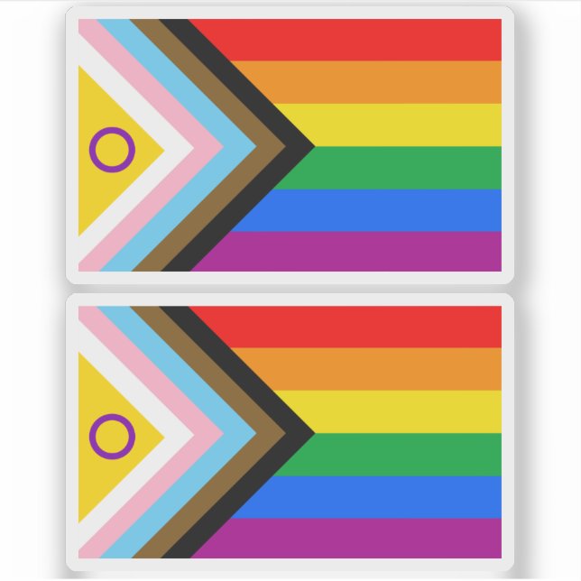 Flag für inklusiven intersexuellen Fortschritt Aufkleber (Vorderseite)