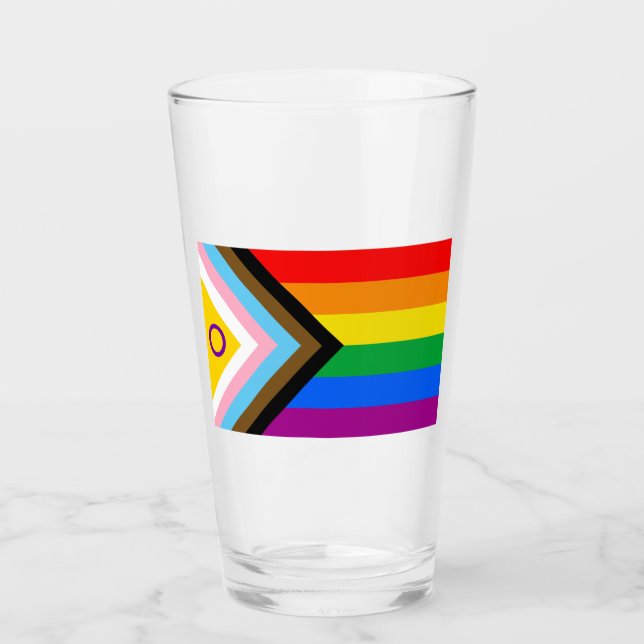 Flag für inklusiven intersexuellen Fortschritt Glas (Vorderseite)