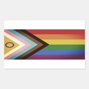 Flag für inklusiven intersexuellen Fortschritt Rechteckiger Aufkleber