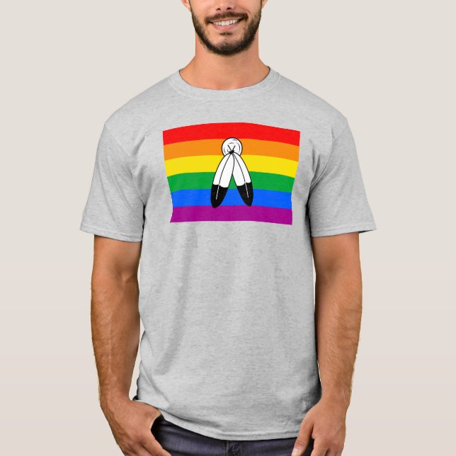 Flag für LGBTQ+-Markenbezeichnungen mit zwei Geist T-Shirt (Vorderseite)