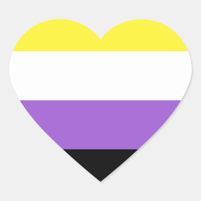 Flag für nicht binäre Prippen Herz-Aufkleber (Vorderseite)