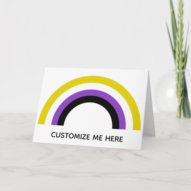 Flag für nicht binäre Regenbogen, nicht binäre Sto Karte (Vorderseite)
