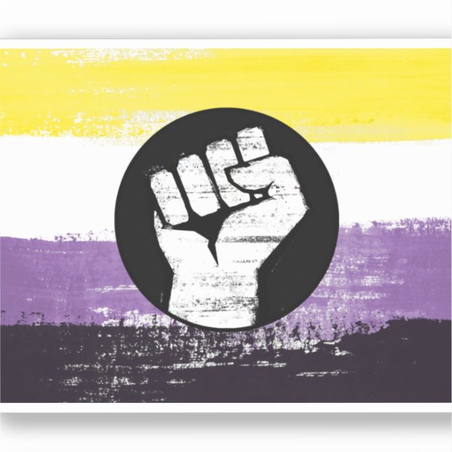 Flag für nichtbinäre gestrichene Proteste Aufkleber (Vorderseite)