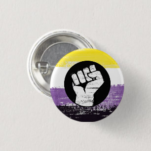 Flag für nichtbinäre gestrichene Proteste Button