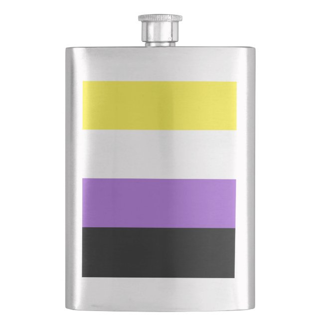 Flag für nichtbinäre Pride Flachmann (Vorderseite)