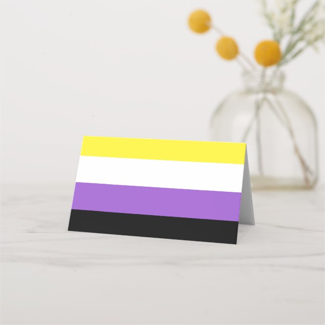 Flag für nichtbinäre Pride Platzkarte (Vorderseite)