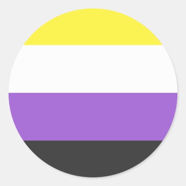 Flag für nichtbinäre Pride Runder Aufkleber (Vorderseite)