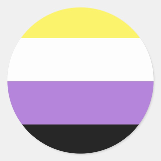 Flag für nichtbinäre Pride Runder Aufkleber (Vorderseite)