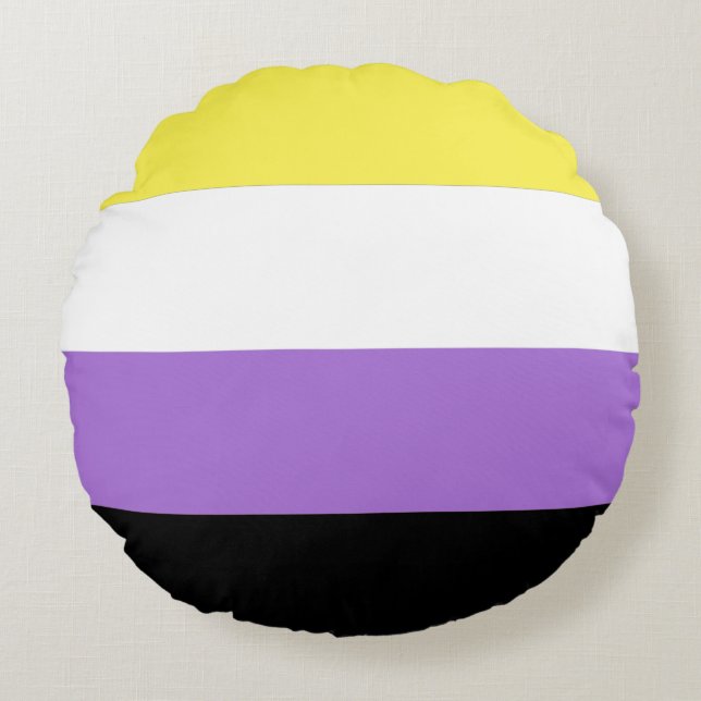 Flag für nichtbinäre Pride Rundes Kissen (Vorderseite)