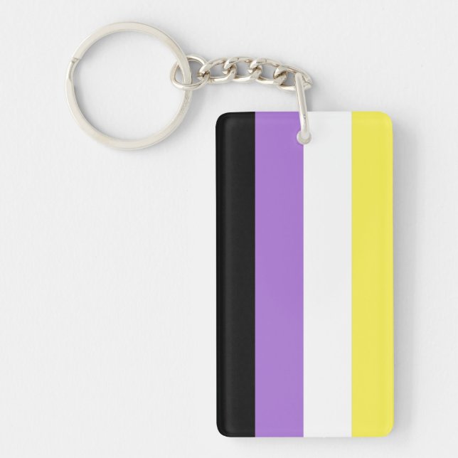 Flag für nichtbinäre Pride Schlüsselanhänger (Vorderseite)