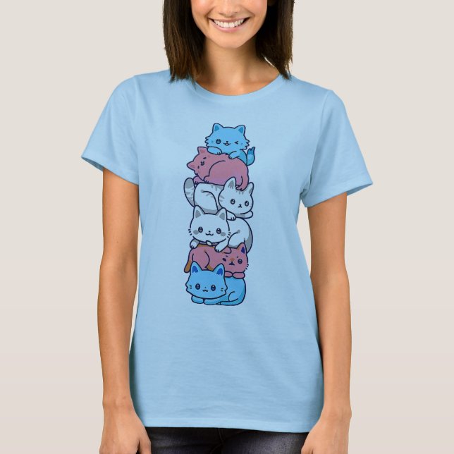 Flag für Niedliche Katzen, LGBT-Trans-Fahne T-Shirt (Vorderseite)