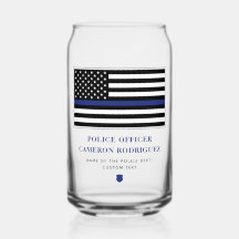 Flag für Polizeibeamte der personalisierten blauen
