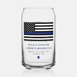 Flag für Polizeibeamte der personalisierten blauen Dosenglas