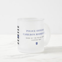 Flag für Polizeibeamte der personalisierten blauen Mattglastasse