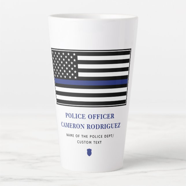 Flag für Polizeibeamte der personalisierten blauen Milchtasse (Vorderseite)