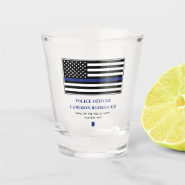 Flag für Polizeibeamte der personalisierten blauen Schnapsglas