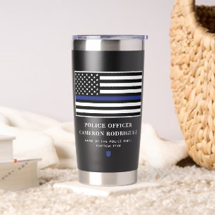 Flag für Polizeibeamte der personalisierten blauen Thermobecher