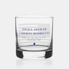 Flag für Polizeibeamte der personalisierten blauen Whiskyglas