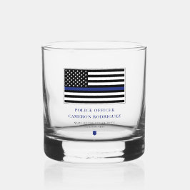 Flag für Polizeibeamte der personalisierten blauen Whiskyglas