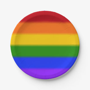 Flag für Regenbogen-Gay Pride Pappteller