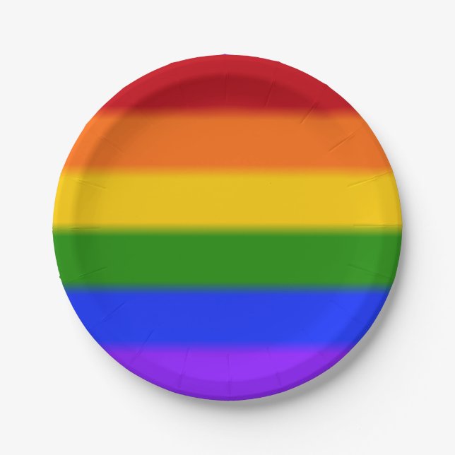 Flag für Regenbogen-Gay Pride Pappteller (Vorderseite)