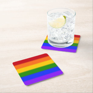 Flag für Regenbogen-Gay Pride Rechteckiger Pappuntersetzer
