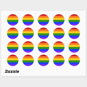 Flag für Regenbogen-Gay Pride Runder Aufkleber