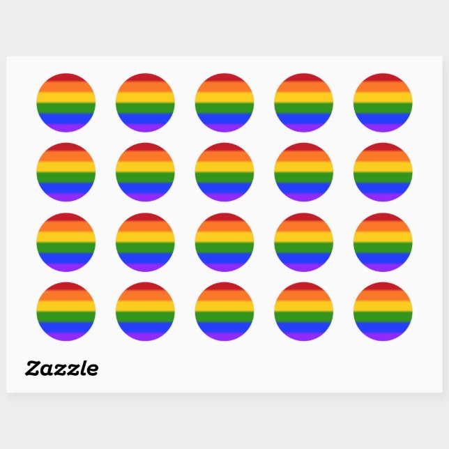 Flag für Regenbogen-Gay Pride Runder Aufkleber (Blatt)