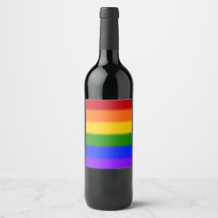 Flag für Regenbogen-Gay Pride Weinetikett