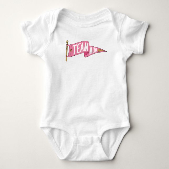 Flag für Team Mama Mommy Squad Mama Mama Baby Strampler (Vorderseite)