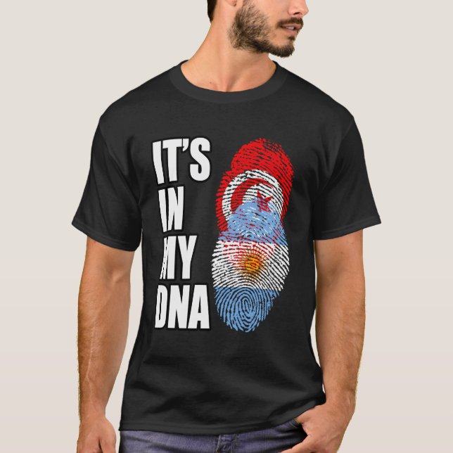 Flag für tunesisches und argentinisches Mix Herita T-Shirt (Vorderseite)