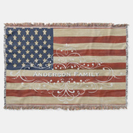 Flag für Vintage USA Decke