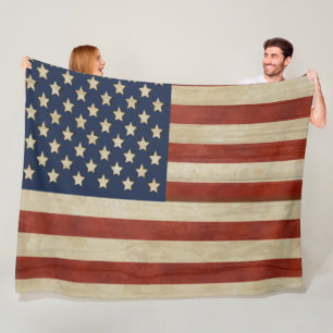 Flag für Vintage USA Fleecedecke