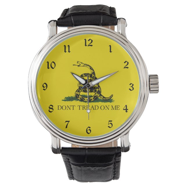 Flag Gadsden Rattlesnake: Revolutionärer Krieg 177 Armbanduhr (Vorderseite)