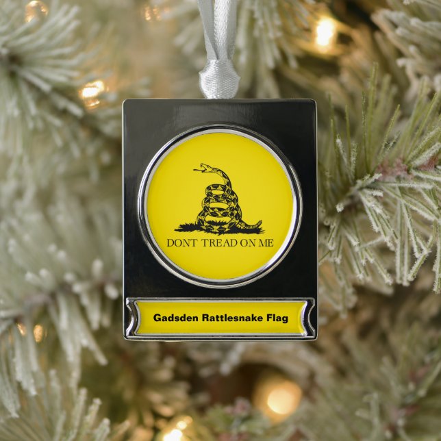 Flag Gadsden Rattlesnake: Revolutionärer Krieg 177 Banner-Ornament Silber (Baum)