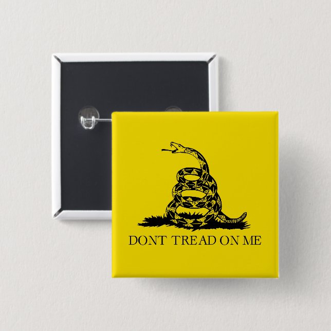 Flag Gadsden Rattlesnake: Revolutionärer Krieg 177 Button (Vorne & Hinten)