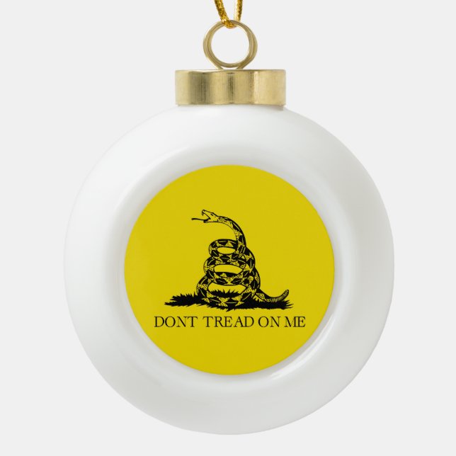 Flag Gadsden Rattlesnake: Revolutionärer Krieg 177 Keramik Kugel-Ornament (Vorderseite)