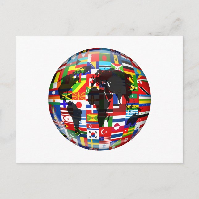 Flag Globe Postkarte (Vorderseite)