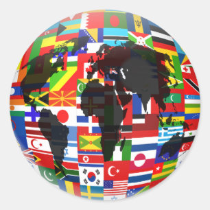 Flag Globe Runder Aufkleber