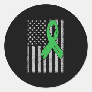 Flag Green Family Ribbon Nierenerkrankung Bewussts Runder Aufkleber