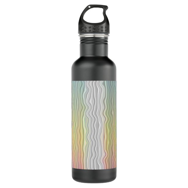 Flag Groovy Boho Trippy Abstrakt Demifluid Pride Edelstahlflasche (Vorderseite)