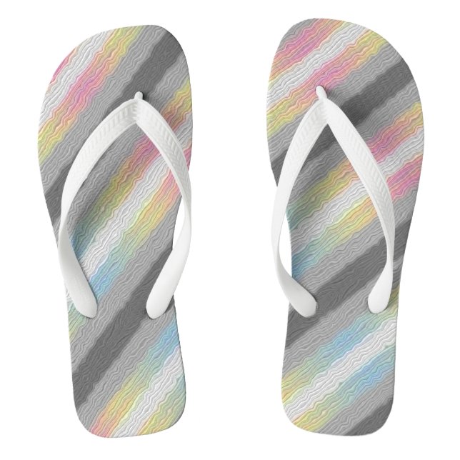 Flag Groovy Boho Trippy Abstrakt Demifluid Pride Flip Flops (Fußbett)