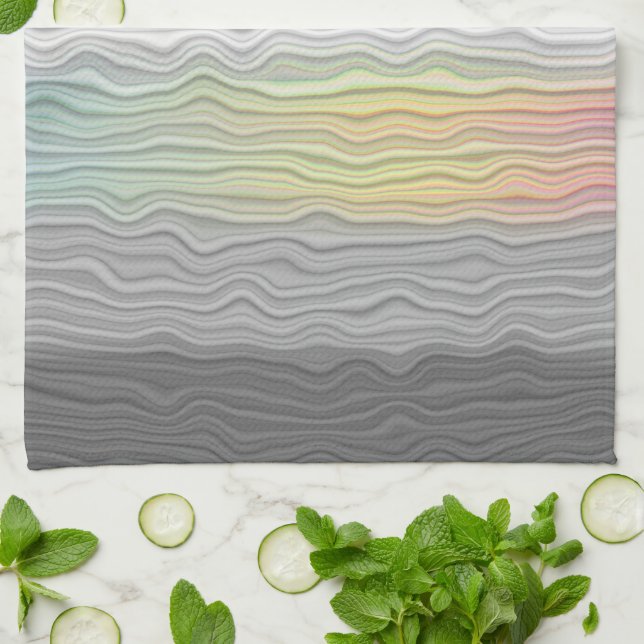 Flag Groovy Boho Trippy Abstrakt Demifluid Pride Geschirrtuch (Gefaltet)