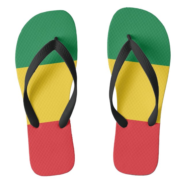 Flag Grün, Gold (Gelb) und Rot Flip Flops (Fußbett)